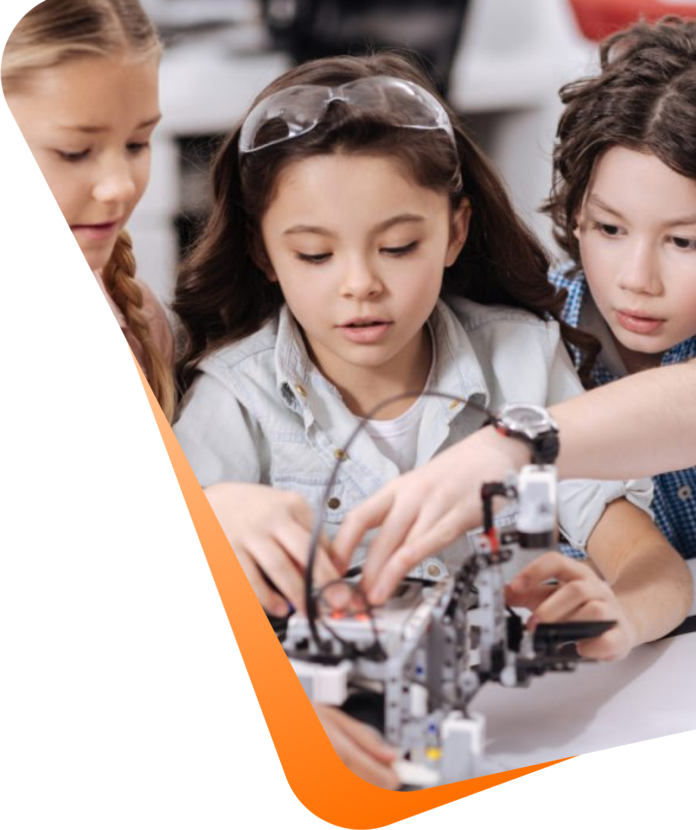 Students working on a robotics project